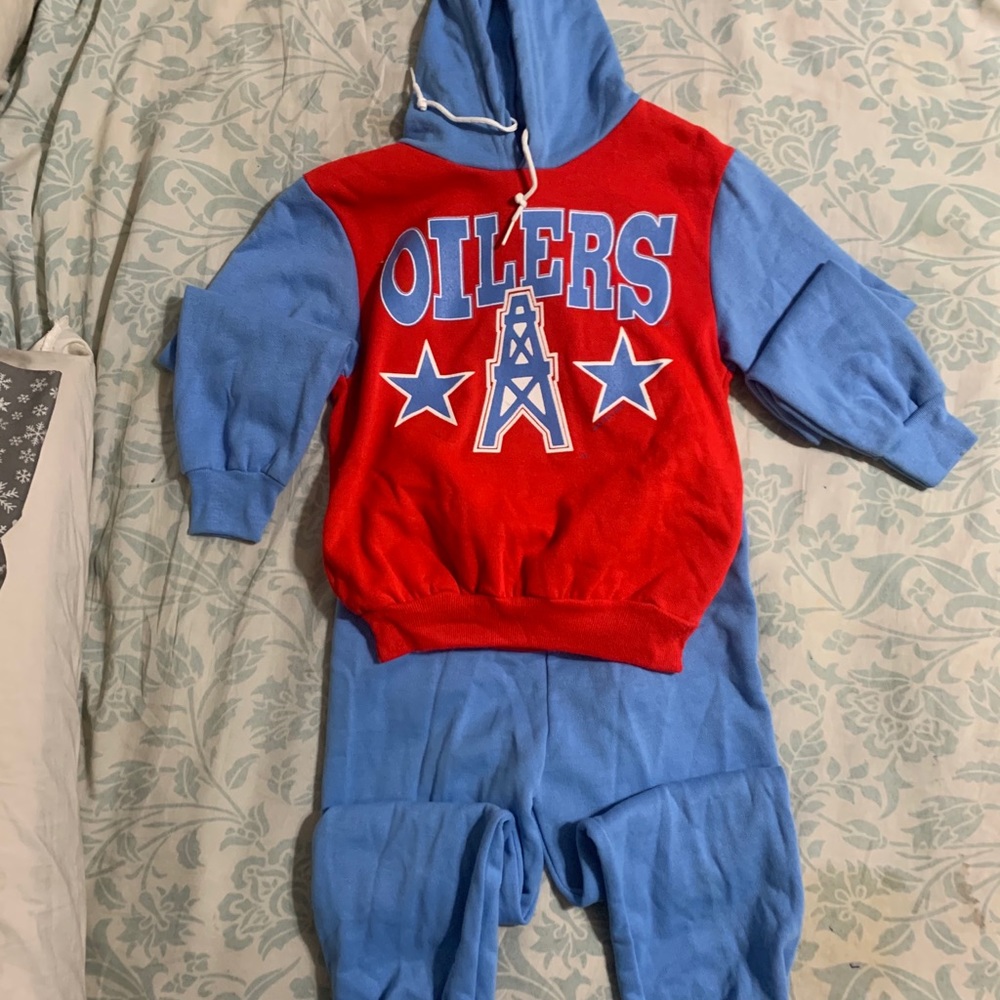 Vintage 80's Kids HOUSTON OILERS Sweat suit